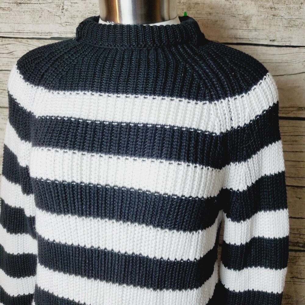 Style & Co. Stripe Black and White Sweater Size Medium NWT - Picture 2 of 6